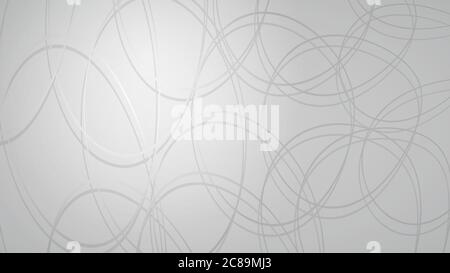 Abstract background of intersecting circles with shadows in gray colors Stock Vector