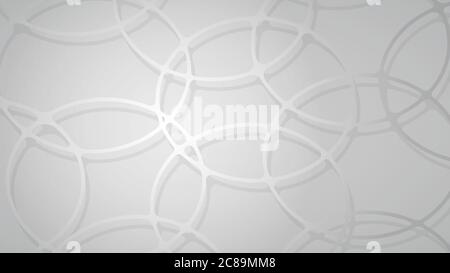 Abstract background of intersecting circles with shadows in gray colors Stock Vector