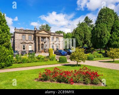 Conyngham Hall from the sunken garden Knaresborough North Yorkshire England Stock Photo