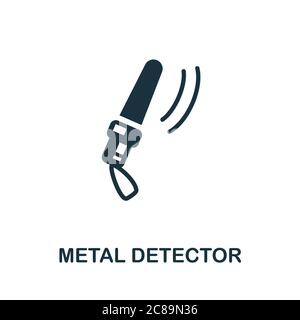 Metal Detector icon. Simple element from police collection. Creative Metal Detector icon for web design, templates, infographics and more Stock Vector
