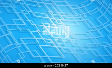Abstract background of intersecting squares with shadows in light blue colors Stock Vector