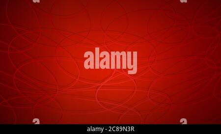 Abstract background of intersecting circles with shadows in red colors Stock Vector