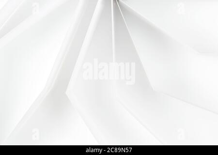 abstract white background, white paper shapes on white surface Stock Photo
