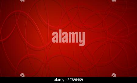 Abstract background of intersecting circles with shadows in red colors Stock Vector