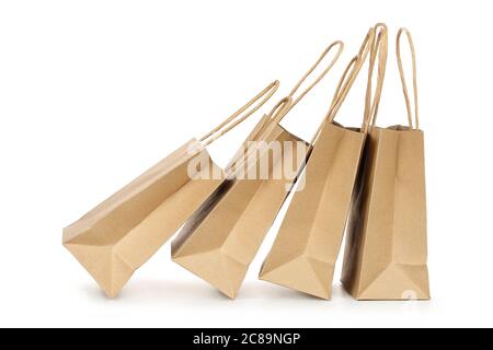 paper shopping bags isolated on white Stock Photo