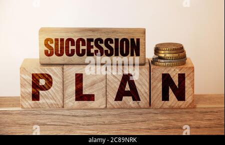 the text on wooden blocks :Succession Plan. Business or education concept Stock Photo