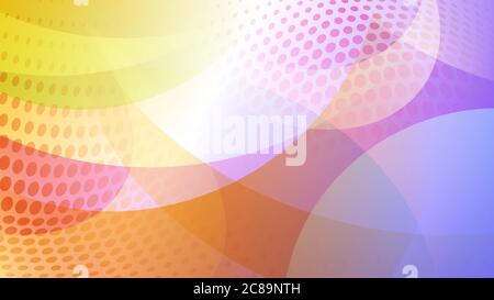 Abstract colored background of curved lines, curves and halftone dots Stock Vector
