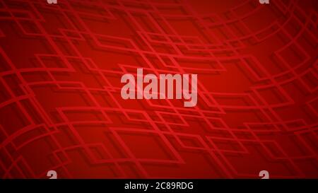 Abstract background of intersecting squares with shadows in red colors Stock Vector