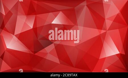 Abstract polygonal background of many triangles in red colors Stock Vector