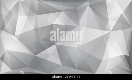 Abstract polygonal background of many triangles in white and gray colors Stock Vector