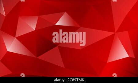 Abstract polygonal background of many triangles in red colors Stock Vector