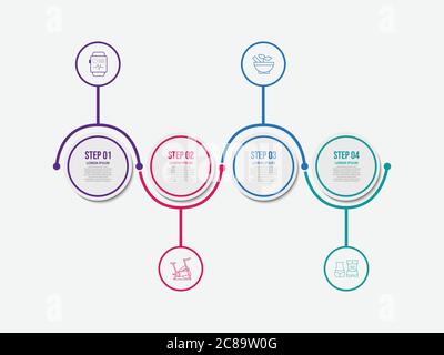 Minimal timeline infographic template 4 options or steps business marketing logo vector illustration Stock Vector