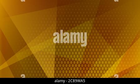 Abstract background of lines, polygons and halftone dots in yellow and orange colors Stock Vector