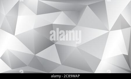 Abstract polygonal background of many triangles in white and gray colors Stock Vector