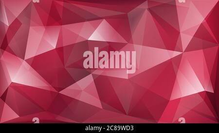 Abstract polygonal background of many triangles in red colors Stock Vector