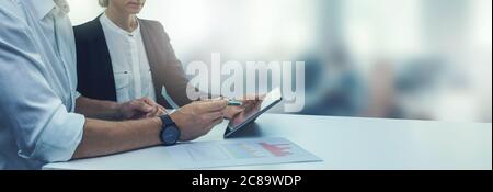 business consulting - businesspeople meeting in office. copy space Stock Photo