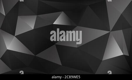 Abstract polygonal background of many triangles in black and gray colors Stock Vector