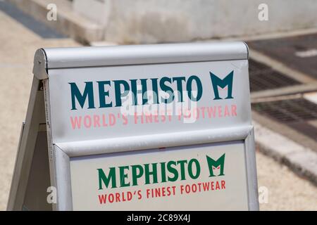 Bordeaux , Aquitaine / France - 07 07 2020 : mephisto logo sign on fashion shop of luxury brand store of shoes Stock Photo