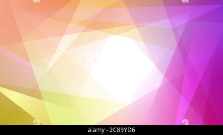 Abstract background of straight intersecting lines and polygons in yellow and purple colors Stock Vector