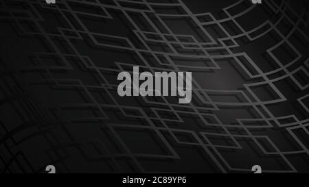Abstract background of intersecting squares with shadows in dark colors Stock Vector