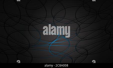Abstract background of intersecting circles with shadows in dark colors Stock Vector