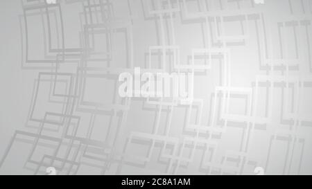 Abstract background of intersecting squares with shadows in gray colors Stock Vector