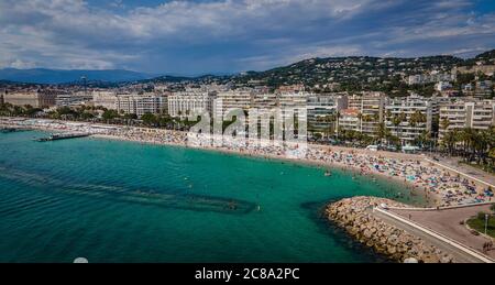 The Beaches of Cannes at the Cote D Azur in South France Stock Photo