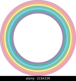 Rainbow pastel circle - vector element. Geometric detail for design, background, print and textile Stock Vector