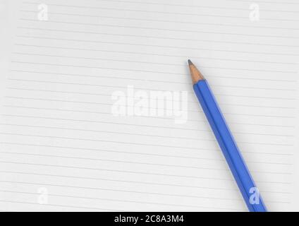 Close up of empty notebook with pen Stock Photo