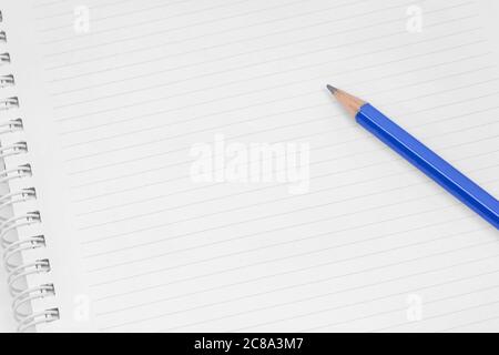 Close up of empty page notebook with pen Stock Photo