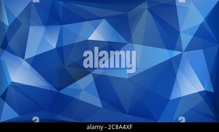 Abstract polygonal background of many triangles in blue colors Stock Vector