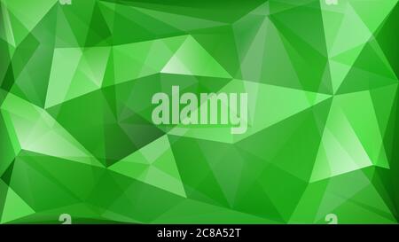 Abstract polygonal background of many triangles in green colors Stock Vector