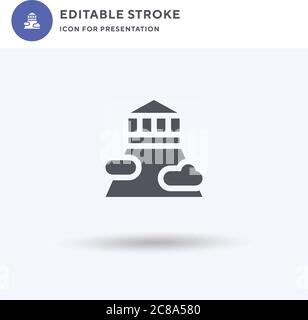 Olympus icon vector, filled flat sign, solid pictogram isolated on white, logo illustration. Olympus icon for presentation. Stock Vector
