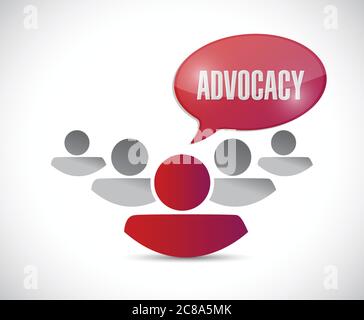 Advocacy message and team illustration design over a white background Stock Vector