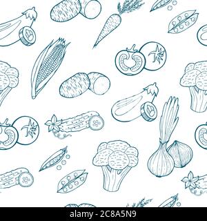 Vegetables food seamless pattern Stock Vector