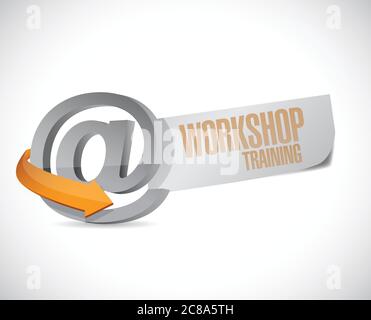 At online workshop training illustration design over a white background Stock Vector