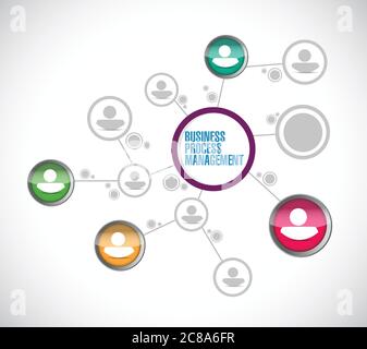 Business process management network illustration design over a white background Stock Vector