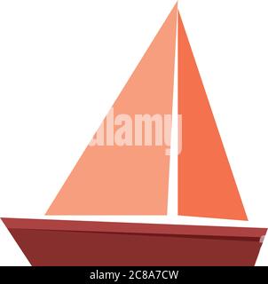 Isolated flat vector. Wooden boat icon Stock Vector