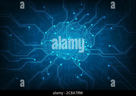 Circuit designed in the form of brain. Stock Vector