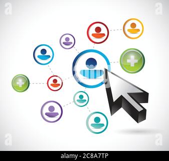 People network diversity media illustration design over a white background Stock Vector