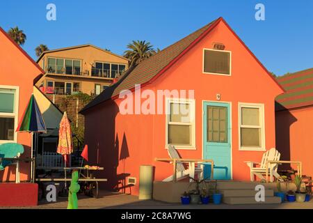 Historic Roberts Cottages in Oceanside, California,USA Stock Photo