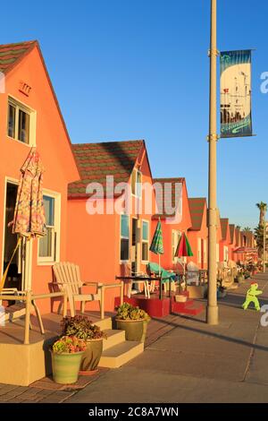 Historic Roberts Cottages in Oceanside, California,USA Stock Photo