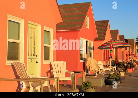 Historic Roberts Cottages in Oceanside, California,USA Stock Photo