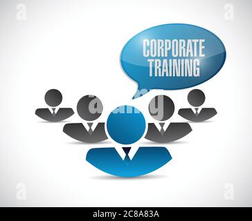 Team member corporate training message illustration design over a white background Stock Vector