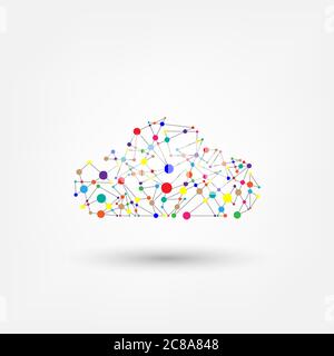 Network technology in the form of cloud. Stock Vector