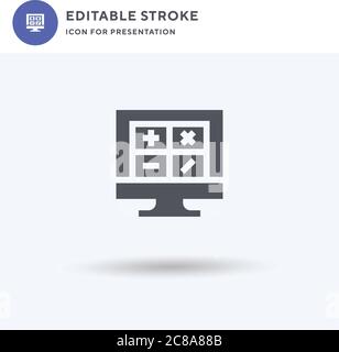 Maths icon vector, filled flat sign, solid pictogram isolated on white, logo illustration. Maths icon for presentation. Stock Vector