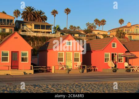 Historic Roberts Cottages in Oceanside, California,USA Stock Photo