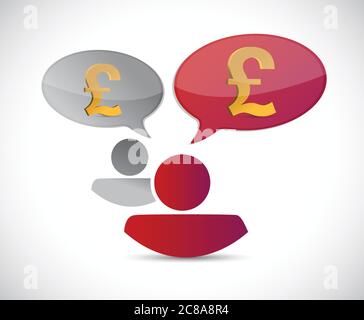British pound currency chat communication illustration design over a white background Stock Vector