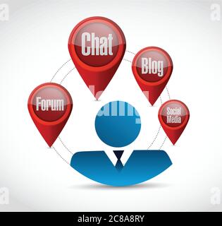 People online tools illustration design over a white background Stock Vector