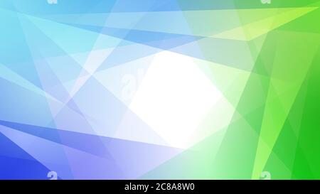 Abstract background of straight intersecting lines and polygons in light blue and green colors Stock Vector